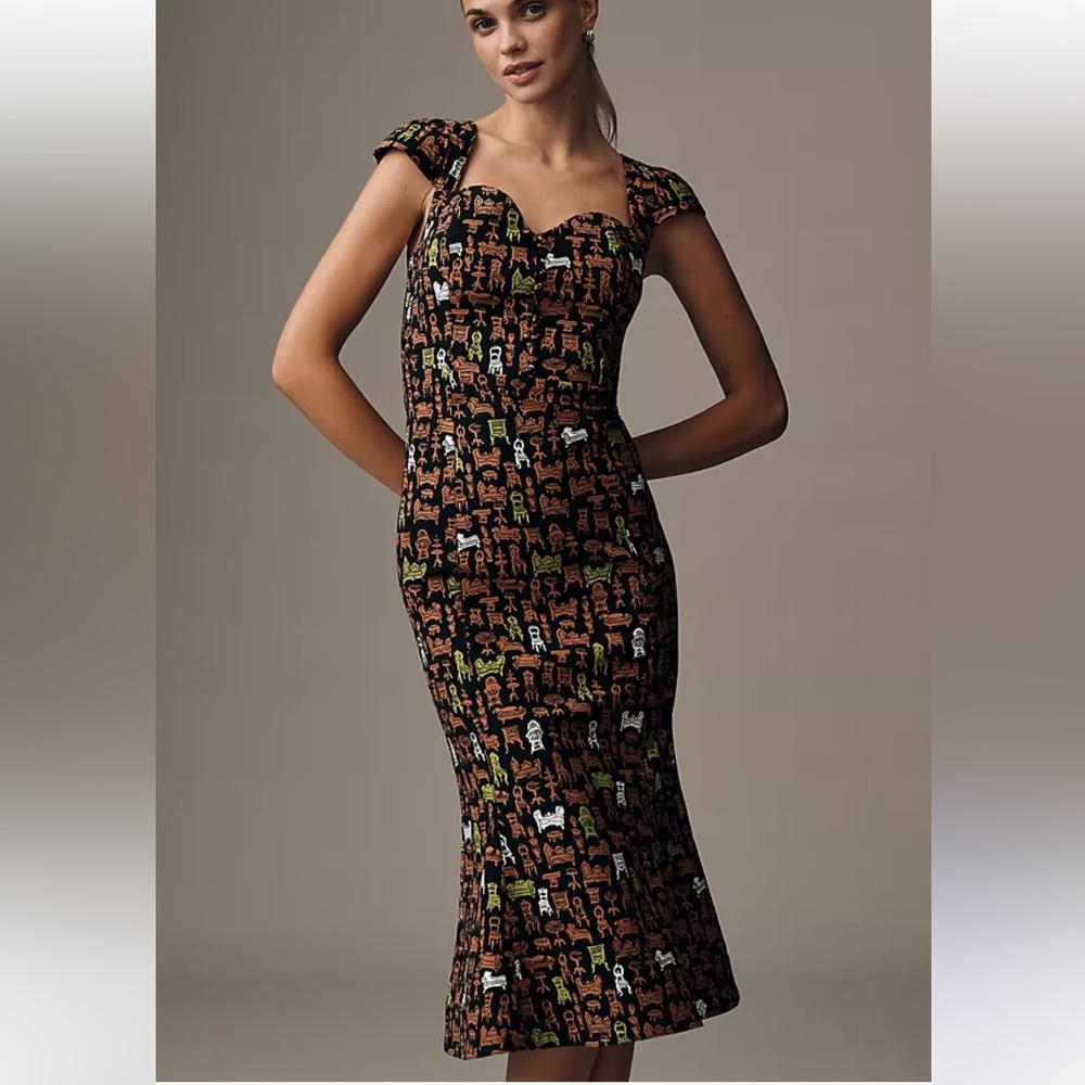 Anthropologie Maeve Cecily Fit & Flare Sweetheart Dress Medium NWT